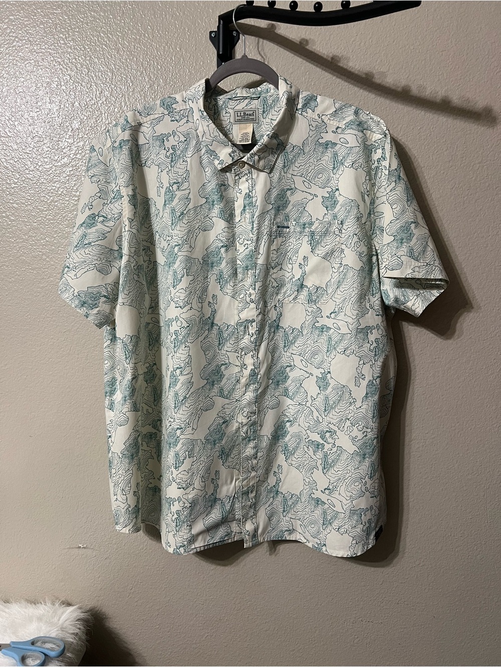 L.L. Bean Men’s all adventure Short-Sleeve Printed Button-Up Shirt —2X